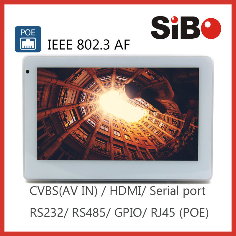 Industrial Grade 7 Inch 1024*600 IPS Wall Mount Android POE Touch Screen For Building Management System