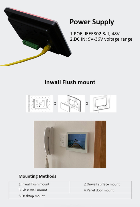 Home Office Automation 7 Inch Embedded Panel Installed POE Power Android Tablet With Google Play Store